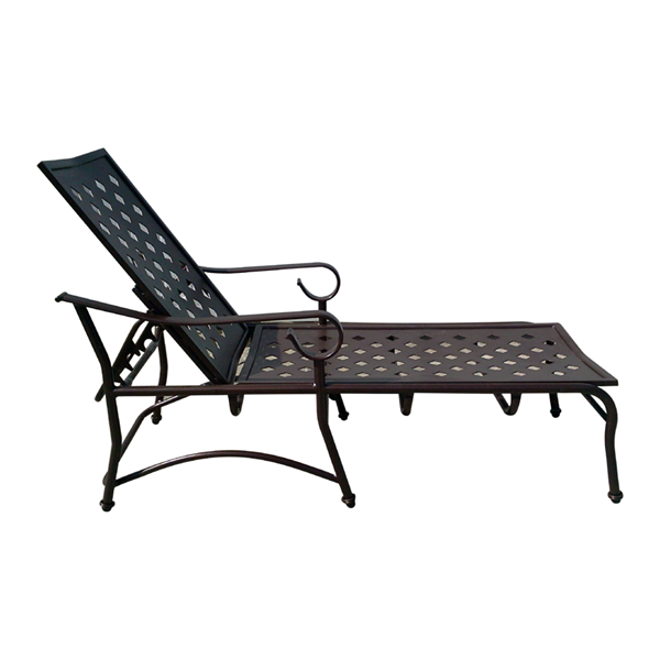 Sierra Cast Aluminum Chaise Lounge With Arms