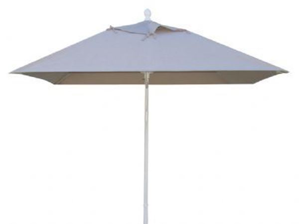 Fiberbuilt Augusta Market Umbrella 6 Foot Square with One Piece Simulated Wood Pole and Marine Grade Fabric