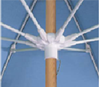Fiberbuilt Beach Umbrella 7 1/2 Foot Octagon Two Piece Solid Wood Pole Marine Grade Fabric Top