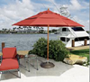 Fiberbuilt Augusta Style Market Umbrella 9 Foot Octagon One Piece Simulated Wood Pole Marine Grade Fabric Tops