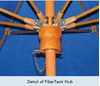Fiberbuilt Bridgewater Style Market Umbrella 9 Foot Octagon with One Piece Simulated Wood Pole