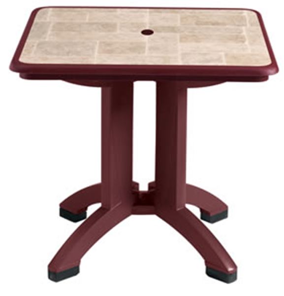 Folding Table 32 Inch Square Plastic Resin Siena Pool Furniture Supply