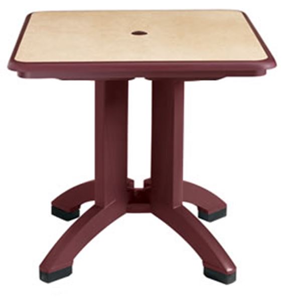 Picture of Pietra 32 Inch Square Folding Table Plastic Resin, Case Pack of 6