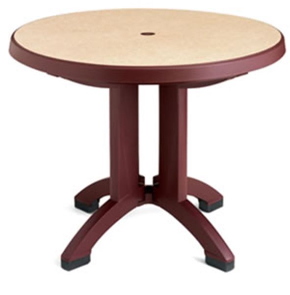 Picture of Pietra 38 Inch Round Folding Table Plastic Resin, Case Pack of 6
