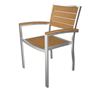 Picture of Polywood Euro Style Plastique Dining Set Recycled Plastic Plastique Slats with Silver Aluminum Frame, Includes 6 Euro Dining Chairs and 1 Rectangle Dining Table