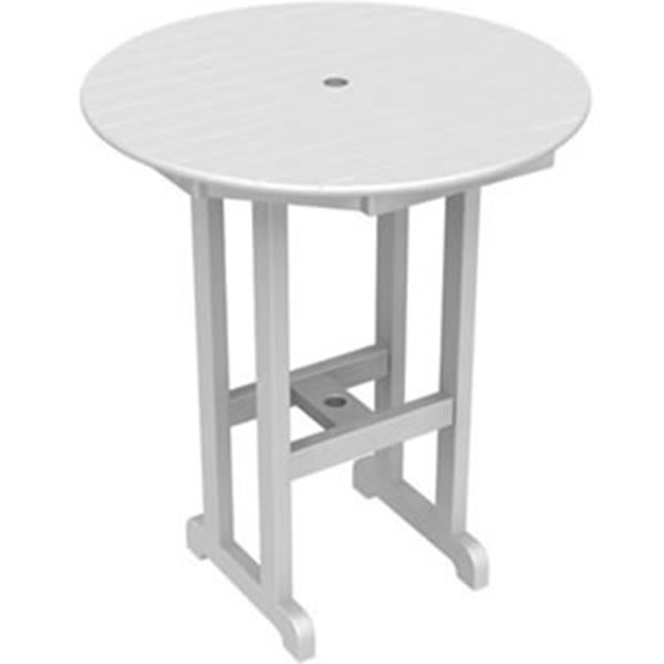 Picture of Polywood Nautical Style 36 Inch Round Bar Height Table Recycled Plastic