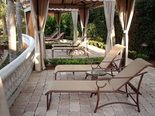 Tradewinds Chaise Lounge with Arms Fabric Sling with Aluminum Frame