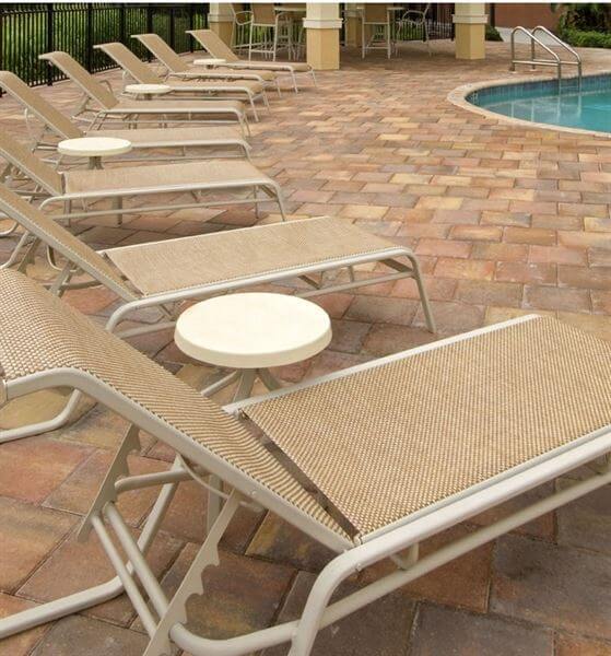 Monterey Chaise Lounge Fabric Sling with Stackable Aluminum Frame