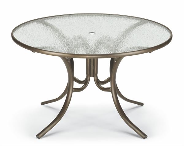 Telescope Round Dining Table 42 Inch Glass with Aluminum Frame