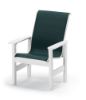 Telescope Leeward Patio Set Includes 4 Sling Arm Chairs and a 54 Inch Marine Grade Polymer Round Dining Table