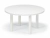 Telescope Leeward Patio Set Includes 4 Sling Arm Chairs and a 54 Inch Marine Grade Polymer Round Dining Table