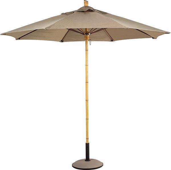Fiberbuilt Bambusa Market Umbrella 11 Foot Octagon with One Piece Simulated Bamboo Pole and Marine Grade Fabric