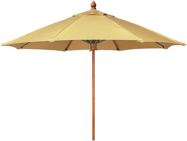 Fiberbuilt Bridgewater Style Market Umbrella 8 Foot Octagon with One Piece Simulated Wood Pole