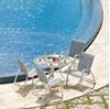 Picture of Telescope Round Dining Table 42 Inch Glass with Aluminum Frame