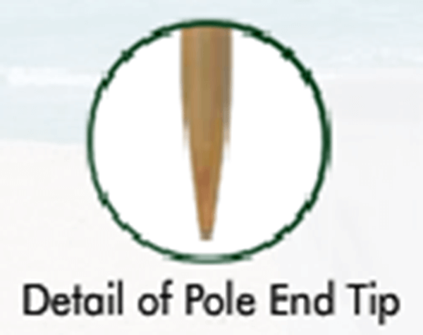 Fiberbuilt Beach Umbrella 7 1/2 Foot HEXAGON Two Piece Solid Wood Pole Marine Grade Fabric Top