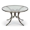 Reliance Patio Set Includes 4 Vinyl Strap Chairs and a 42 Inch Round tempered Acrylic Table