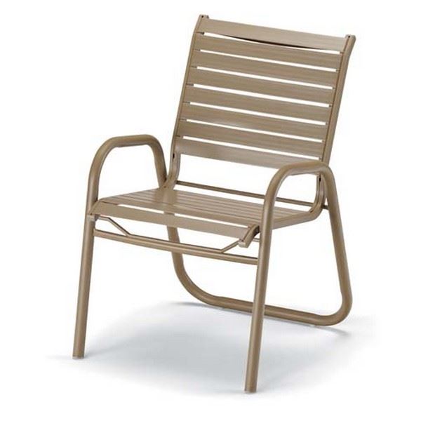 Telescope Reliance Patio Set Includes 4 Vinyl Strap Chairs and a 42 Inch Round tempered Acrylic