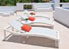Telescope Bazza Armless Chaise Lounge Fabric Sling with Aluminum Frame