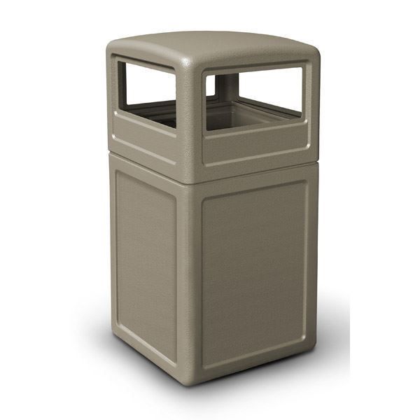 42 Gallon Square Pool Deck Trash Can with Dome Top
