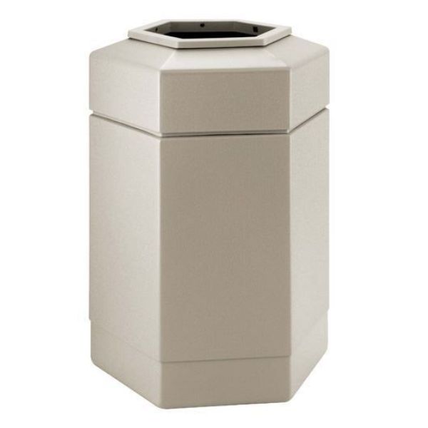 30 Gallon Plastic Pool Deck Trash Can Hexagon