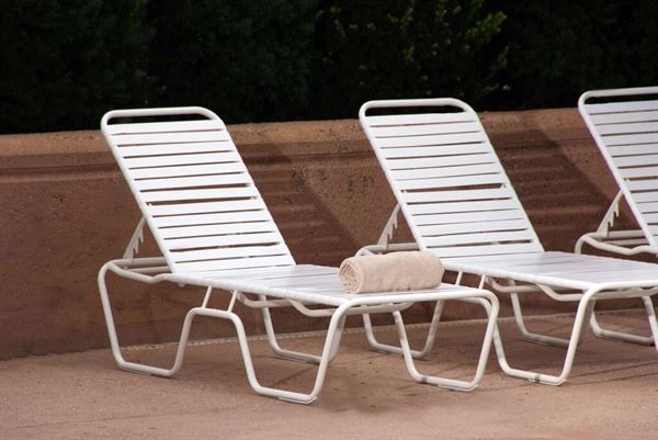 Quick Ship Pool Furniture St. Maarten Vinyl Strap Commercial Chaise ...