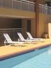 St. Lucia Chaise Lounge Vinyl Strap with Stackable Aluminum Frame