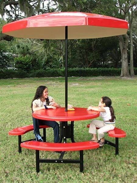 Umbrella 8 foot Octagonal Valance Fiberglass Top with 1 1/2 Inch Powder Coated Black Pole