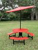Umbrella 8 foot Round Starburst Fiberglass Top with 1 1/2 Inch Powder Coated Black Pole