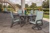Malibu High Back Dining Arm Chair Fabric Sling with Marine Grade Polymer