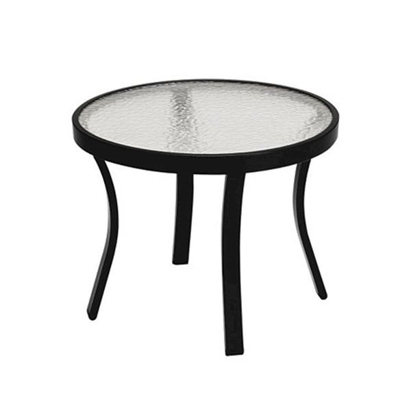 20" Round Acrylic Side Table with Powdered Coated Aluminum Frame