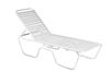 Picture of Promo Pool Furniture, St. Maarten Chaise Lounge Vinyl Straps with White Aluminum Frame, White or Royal Blue Straps