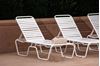 Picture of Promo Pool Furniture, St. Maarten Chaise Lounge Vinyl Straps with White Aluminum Frame, White or Royal Blue Straps
