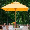 7.5 Foot Square Fiberglass Market Umbrella with Marine Grade Fabric and Auto Tilt with Crank Lift System