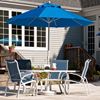 9 Foot Octagonal Fiberglass Market Umbrella with Crank, Marine Grade Fabric