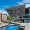 Aurora 9 ft. Square Aluminum Cantilever with Marine Grade Fabric