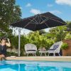 Frankford 10 Foot Square Aluminum Cantilever Umbrella with Marine Grade Fabric
