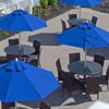 Quick Ship 11 Foot Octagonal Fiberglass Market Umbrella with Pacific Blue Marine Grade Fabric