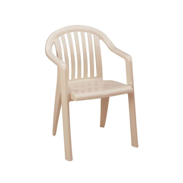 Miami Lowback Plastic Resin Stacking Armchair - Sandstone