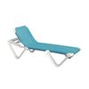 Nautical Plastic Resin Sling Stackable Chaise Lounge