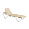Nautical Plastic Resin Sling Stackable Chaise Lounge