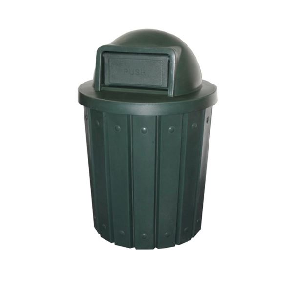42 Gallon Pool Deck Trash Can with Dome Top Lid & Liner