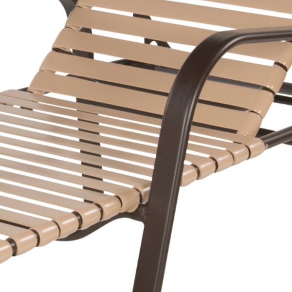 Anna Maria Chaise Lounge Chair 2” Vinyl Strap with Stackable Aluminum Frame
