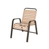 Anna Maria Dining Arm Chair 2” Vinyl Strap with Stackable Aluminum Frame