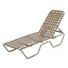St. Maarten Cross Weave Chaise Lounge Vinyl Strap Pool Furniture with Aluminum Frame