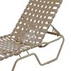 St. Maarten Cross Weave Chaise Lounge Vinyl Strap Pool Furniture with Aluminum Frame