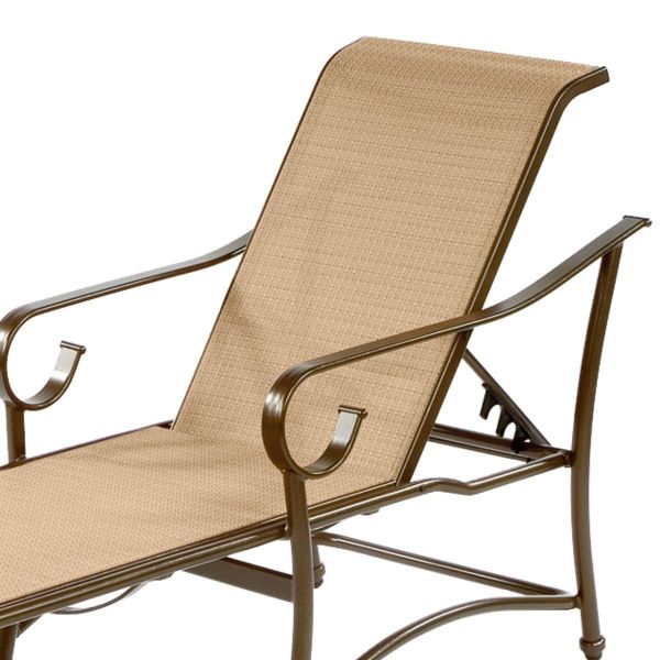 Tradewinds Chaise Lounge with Arms Fabric Sling with Aluminum Frame