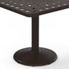 Square Dining Table 36 Inch Cast Aluminum with Pedestal Base