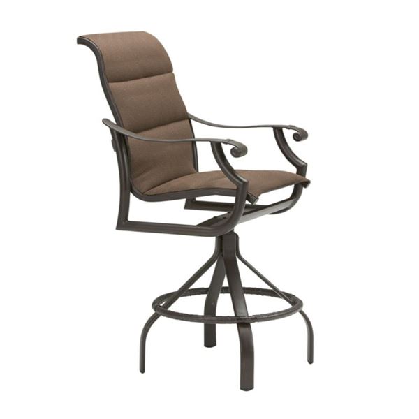 Tropitone Montreux Padded Sling Swivel Bar Stool