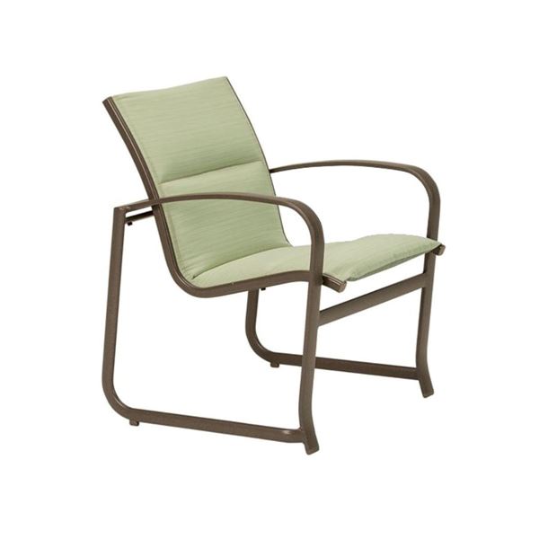 Tropitone Spinnaker Padded Sling Patio Dining Chair with Sled Base