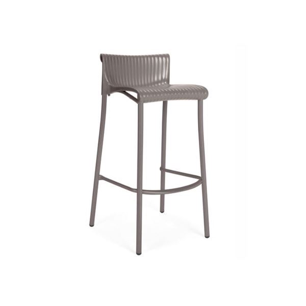 Duca Plastic Resin Bar Stool with Aluminum Frame